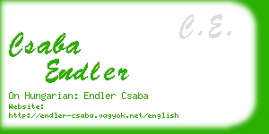 csaba endler business card